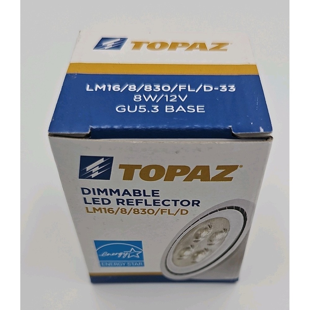 Topaz mr16 led dimmable bulb 12v warm white LM16/8/830/FL/D-33 LED Reflector